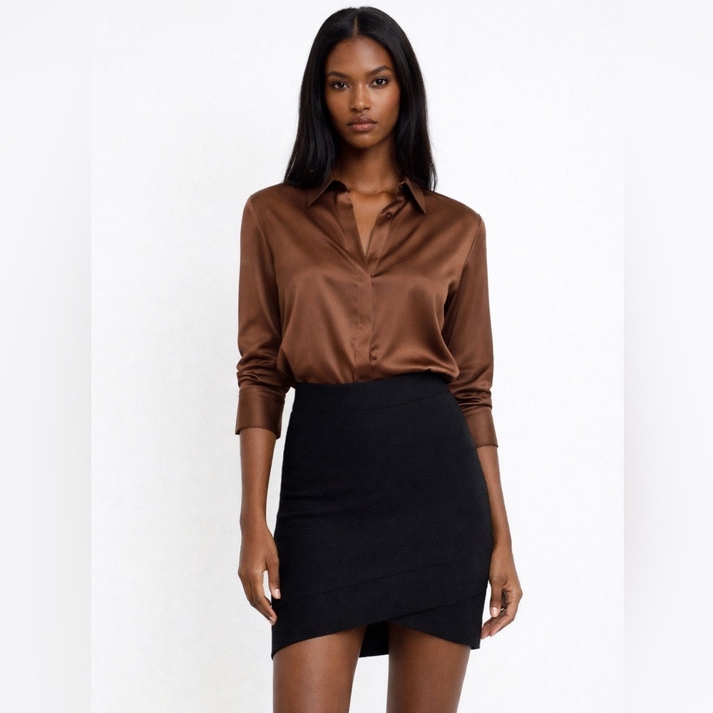 BCBGMaxAzria Sylvie Knit Bondycon Black Mini Skirt